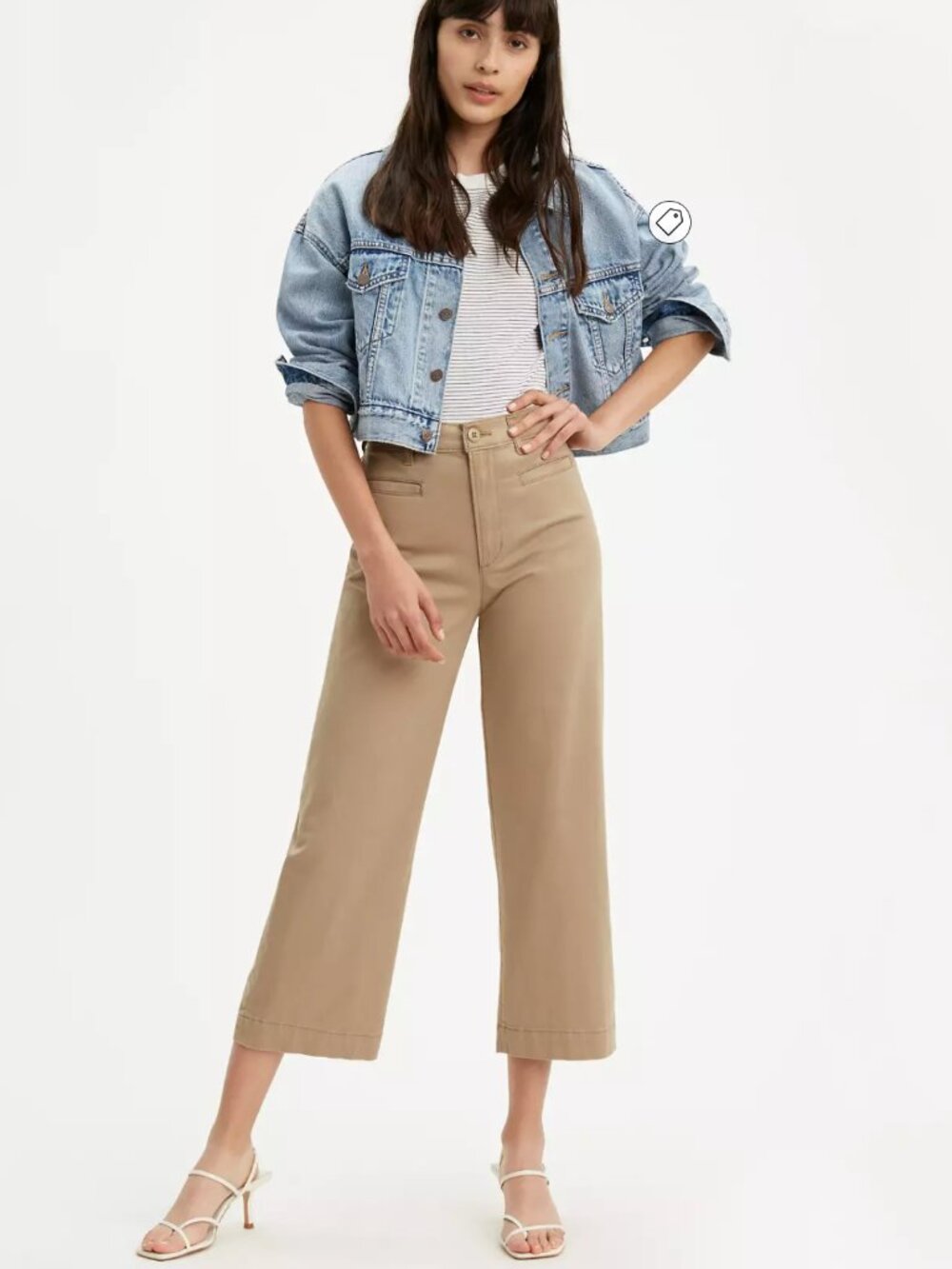 levi's classic wide leg crop pants - size 10